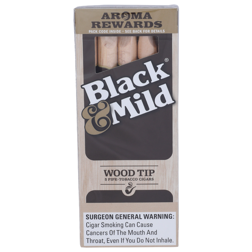Black & Mild Wood Tip Pipe-Tobacco Cigars - 5 Count
