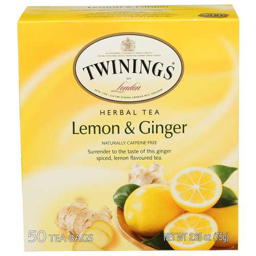 Twinings Of London Herbal Tea Lemon & Ginger - 0.053 Ounce - 50 Count