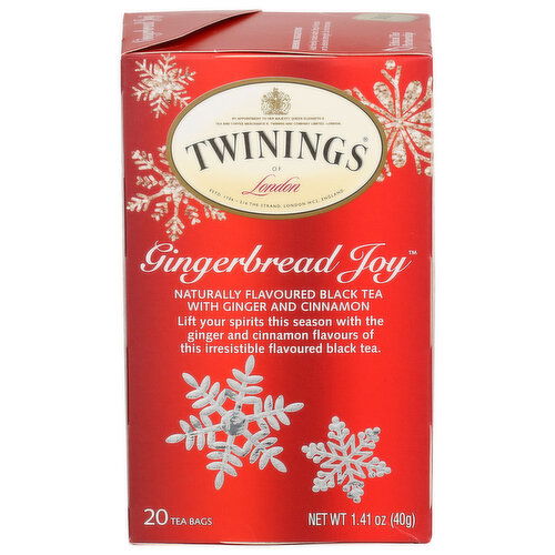 TWININGS OF LONDON Black Tea Gingerbread Joy - 0.071 Ounce - 20 Count