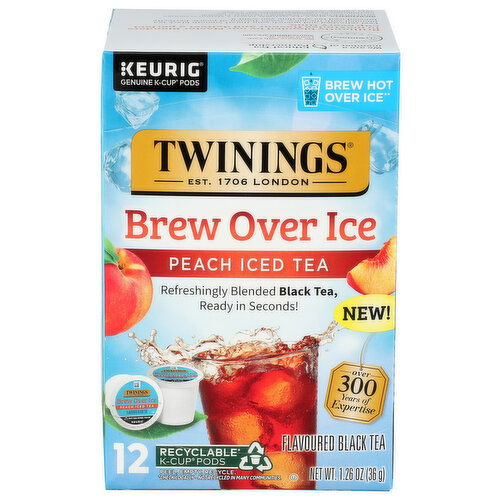 TWININGS OF LONDON Iced Peach Black Tea Kcup - 0.105 Ounce - 12 Count