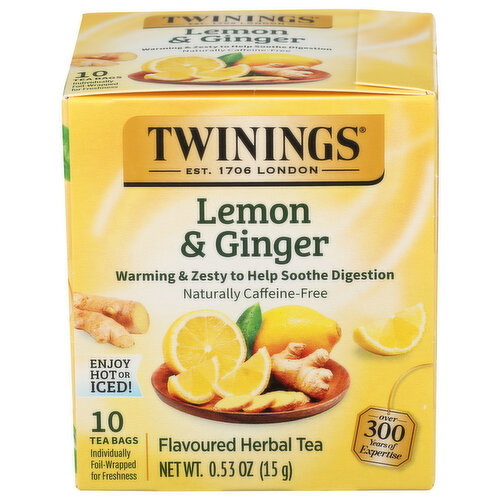 Twinings Of London Lemon & Ginger Tea Bag - 0.053 Ounce - 10 Count Image 1 of 3