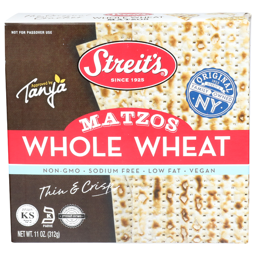 Streit's Whole Wheat Thin & Crisp Matzos - 11 Ounce