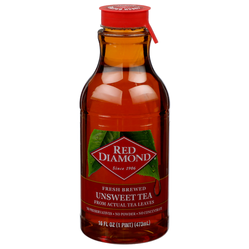 Red Diamond Tea Fresh Brewed Unsweet - 16 Fluid Ounce