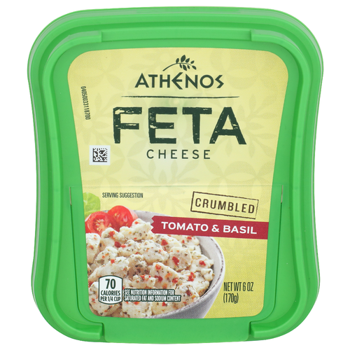 Athenos Feta Cheese Tomato & Basil Crumbled - 6 Ounce