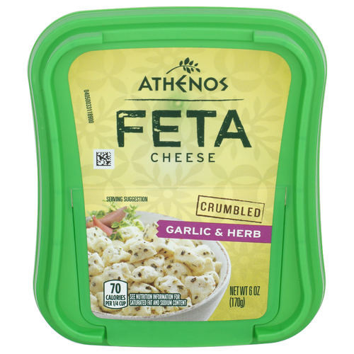 Athenos Feta Cheese Garlic & Herb Crumbled - 6 Ounce