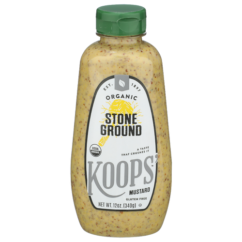 KOOPS' Mustard Aroma Organic Stone Ground Bold Course Koops - 12 Ounce
