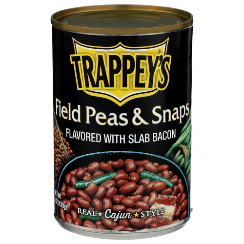 Trappey's Flavored With Slab Bacon Field Peas & Snaps - 15.5 Ounce
