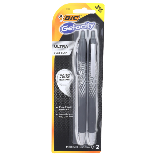 Bic Gel-Ocity Medium Black Ink Ultra Gel Pen - 2 Count Image 1 of 2