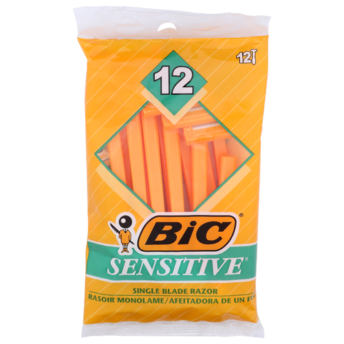 Bic Sensitive Single Blade Razor - 12 Count