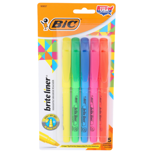 Bic Brite Liner Highlighter - 5 Count