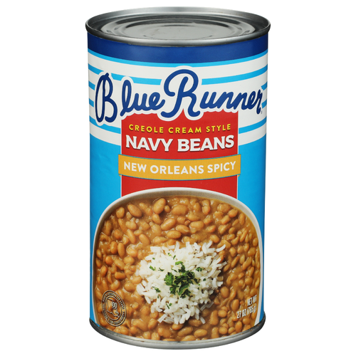 Blue Runner Creole Cream Style Navy Beans, New Orleans Spicy, Can - 27 Ounce