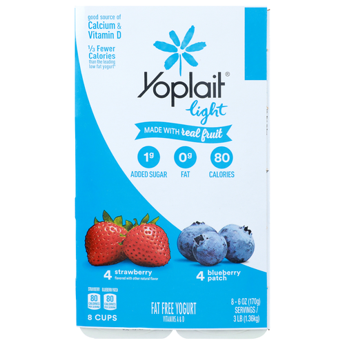 Yoplait Strawberry Blueberry Patch Light Fat Free Yogurt - 6 Ounce - 8 Count