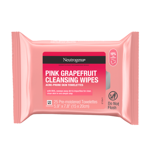 Neutrogena Oil-Free Cleansing Wipes Pink Grapefruit - 25 Count