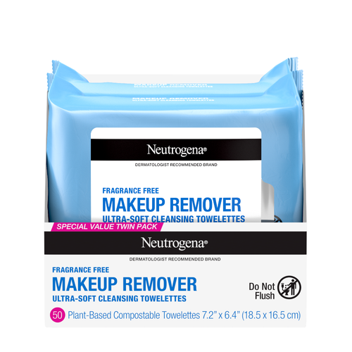 Neutrogena Makeup Remover Cleansing Towelettes, Fragrance Free - 50 Count Image 1 of 2
