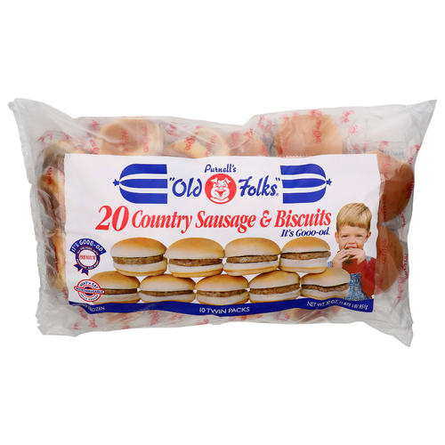 PURNELL'S OLD FOLKS Country Sausage & Biscuits - 3 Ounce - 10 Count
