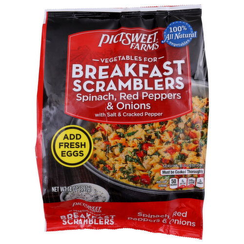 Pictsweet Farms Breakfast Scramblers, Spinach, Red Peppers & Onions - 14 Ounce