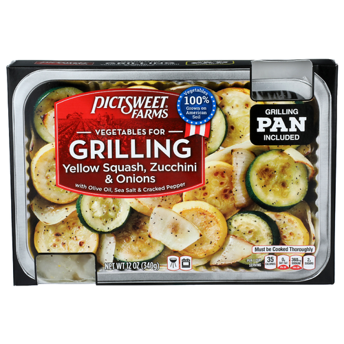Pictsweet Farms Yellow Squash, Zucchini & Onions Vegetables For Grilling - 12 Ounce