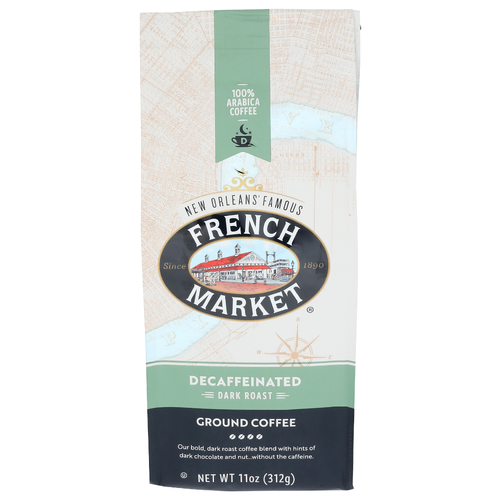 French Market Dark Roast Decaffeinated Ground Coffee - 11 Ounce