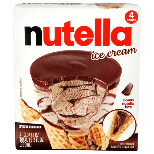 Nutella Hazelnut Ice Cream Cone - 3.05 Fluid Ounce - 4 Count