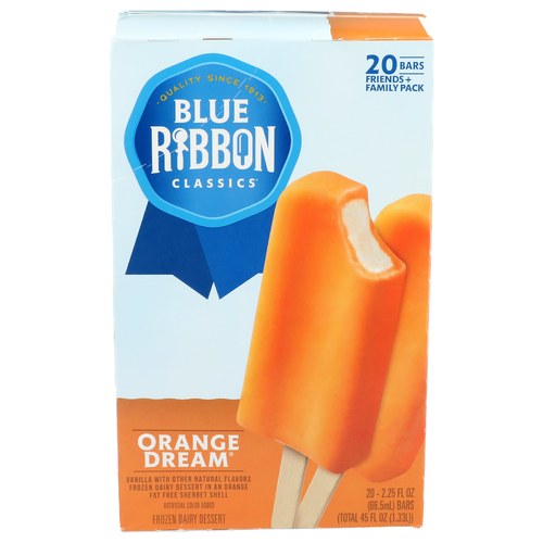 Blue Ribbon Classics Vanilla Orange Dream Frozen Dairy Dessert - 2.25 Fluid Ounce - 20 Count