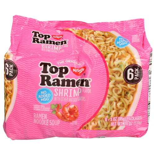 Nissin Shrimp Top Ramen - 3 Ounce - 6 Count