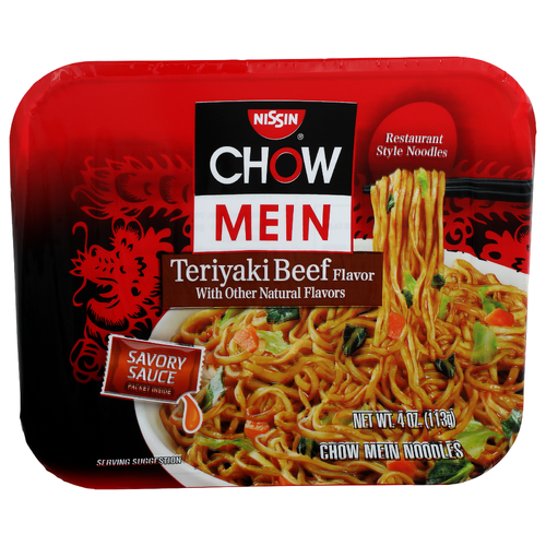 Nissin Chow Mein Noodles, Teriyaki Beef Flavor - 4 Ounce