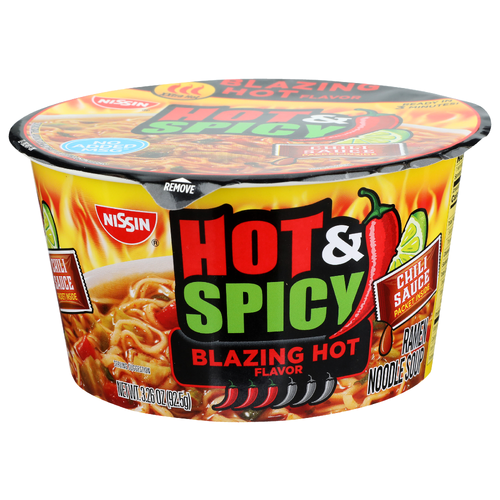 Nissin Hot & Spicy Blazing Ramen Noodle Soup & Spicy - 3.26 Ounce