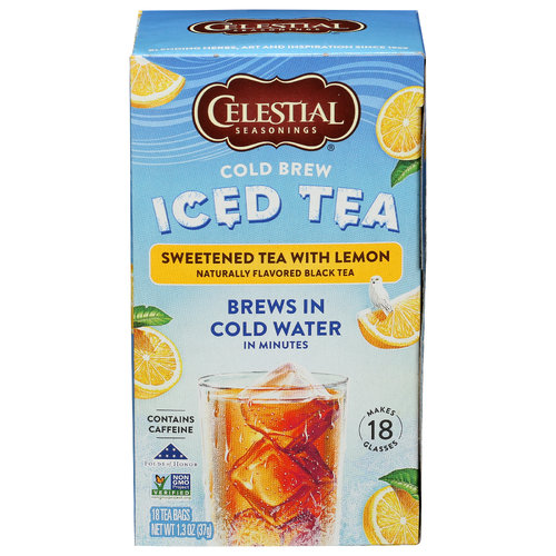 Celestial Seasonings Sweetened With Lemon Black Tea Cold Brew Iced Tea Bags - 0.072 Ounce - 18 Count Image 1 of 4