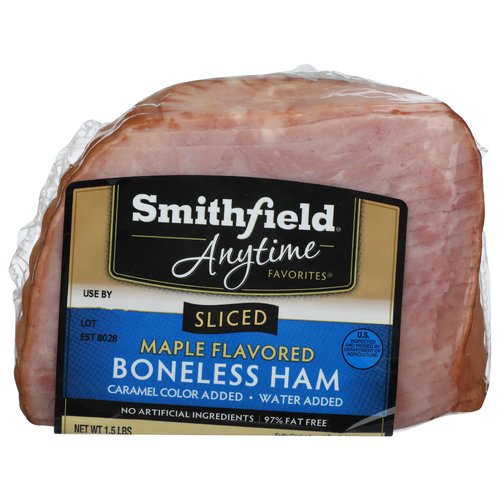 Smithfield Anytime Favorites Boneless Sliced Maple Flavored Quarter Ham - 1.5 Pound