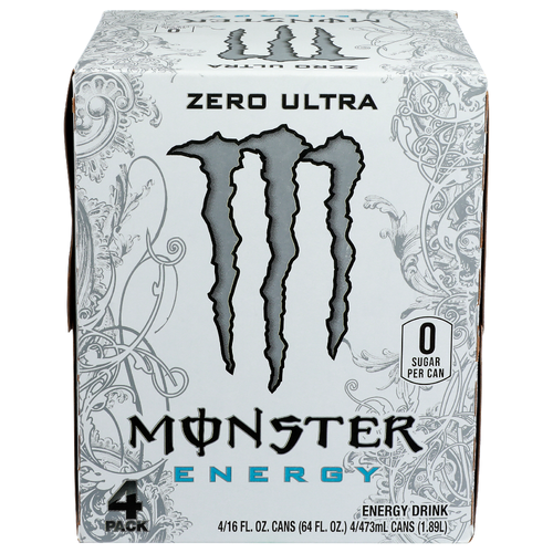 Monster Energy Zero Ultra - 16 Fluid Ounce - 4 Count