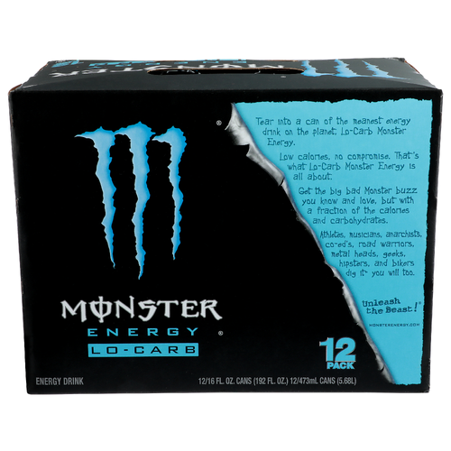 Monster Energy Lo-Carb Drink - 16 Fluid Ounce - 12 Count