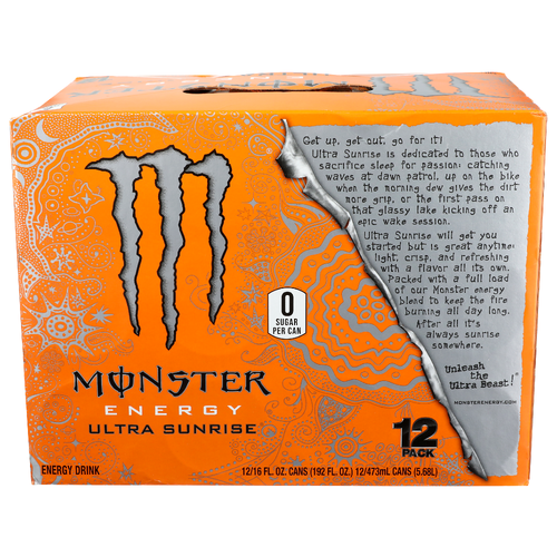 Monster Ultra Sunrise Energy Drink - 16 Fluid Ounce - 12 Count