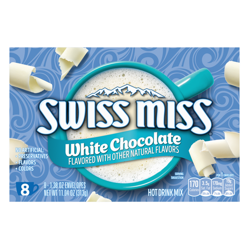 Swiss Miss White Chocolate Flavored Hot Drink Mix, Packets - 11.04 Ounce
