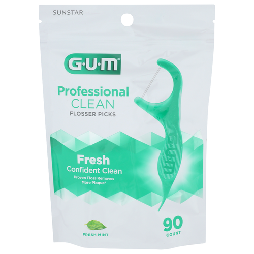 GUM Fresh Mint Professional Clean Flosser Picks - 90 Count