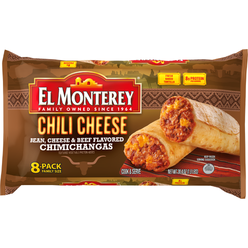 El Monterey Chili Cheese Chimichangas , Frozen - 3.8 Ounce - 8 Count