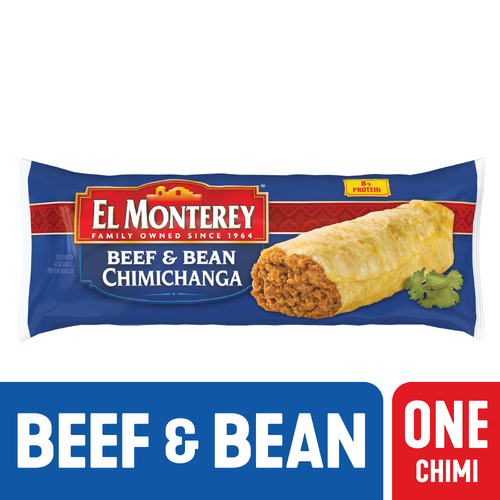 El Monterey Beef & Bean Chimichanga , Single Serve Frozen - 3.8 Ounce