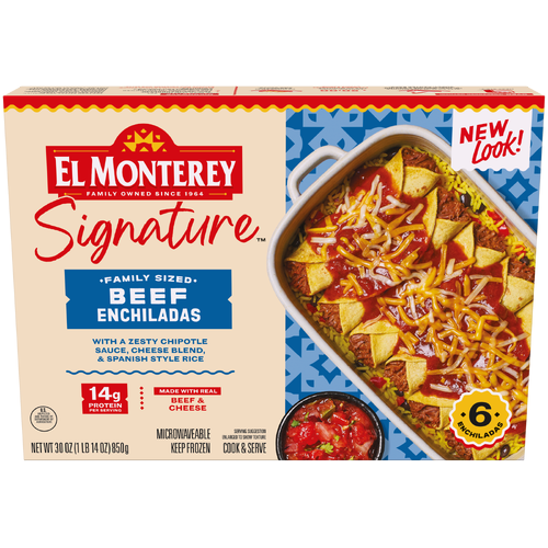 El Monterey Signature Family Size Beef Enchiladas, Frozen - 30 Ounce