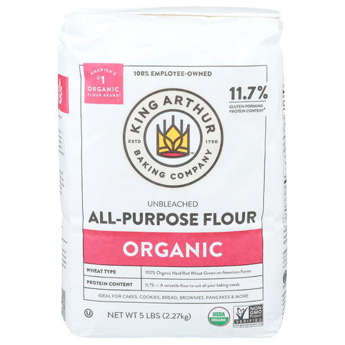 King Arthur Baking Company Unbleached Organic All-Purpose Flour - 5 Pound