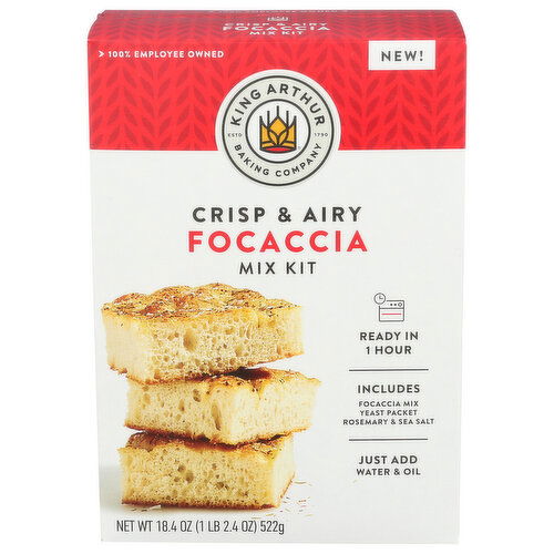KING ARTHUR Focaccia Mix Kit Ca - 18.4 Ounce