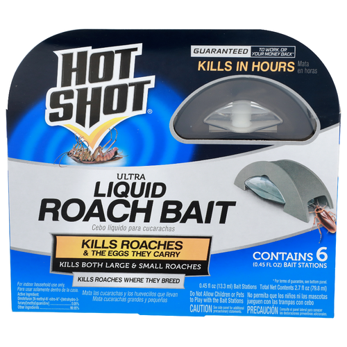 Hot Shot Ultra Liquid Roach Bait - 0.45 Fluid Ounce - 6 Count