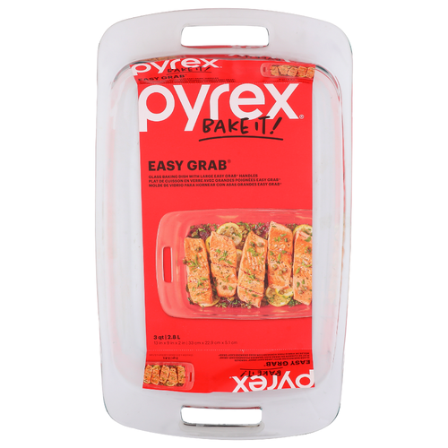 Pyrex Easy Grab Glass Baking Dish With Large Handles - 3 Quart