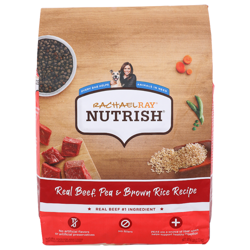 Rachael Ray Nutrish Real Beef, Pea & Brown Rice Recipe Natural Food For Adult Dogs - 6 Pound