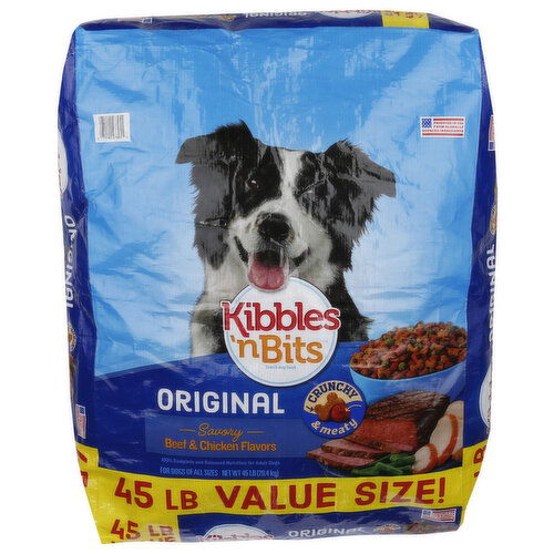 Kibbles 'n Bits Original Savory Beef & Chicken Flavors Adult Dog Food - 45 Pound Image 1 of 4