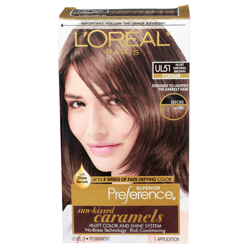 L'oreal Paris Sun-Kissed Caramels Ul Hi-Lift Natural Brown Cooler Superior Preference - 1 Count