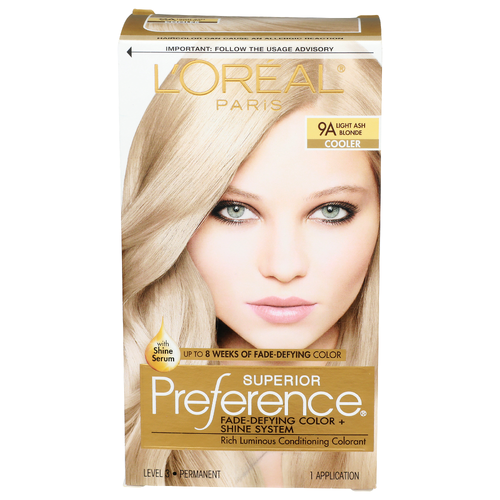 L'oreal Paris Fade-Defying Color + Shine System 9a Light Ash Blonde Cooler Superior Preference - 1 Count