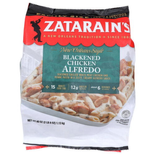 Zatarain's Family Size Frozen Blackened Chicken Alfredo - 40 Ounce