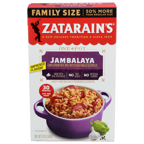 Zatarain's Mix With Vegetables & Spices Long Grain Jambalaya - 12 Ounce