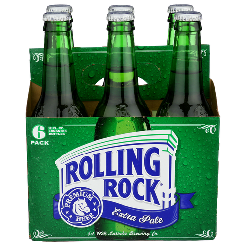 Rolling Rock Extra Pale Premium Beer - 12 Fluid Ounce - 6 Count