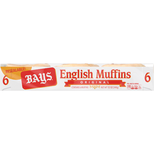 Bays Original English Muffins - 2 Ounce - 6 Count