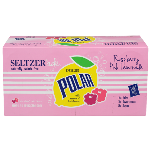 Seltzer'ade Sparkling Polar Fresh Lemons - 12 Fluid Ounce - 8 Count